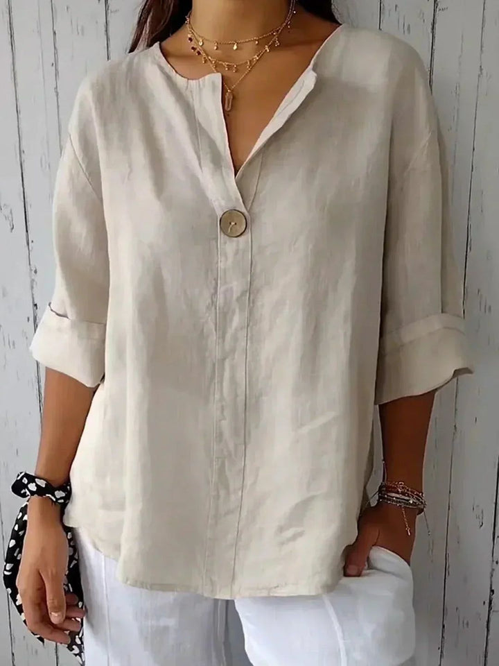 Olive | Relaxed V-Neck Blouse