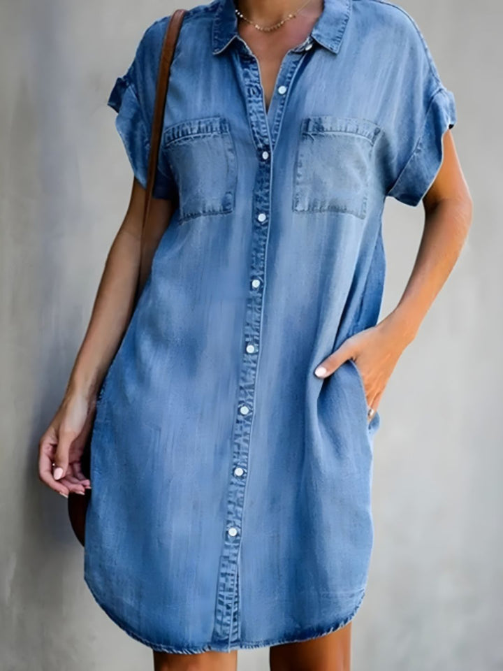 Samantha | Buttoned Denim Midi Dress