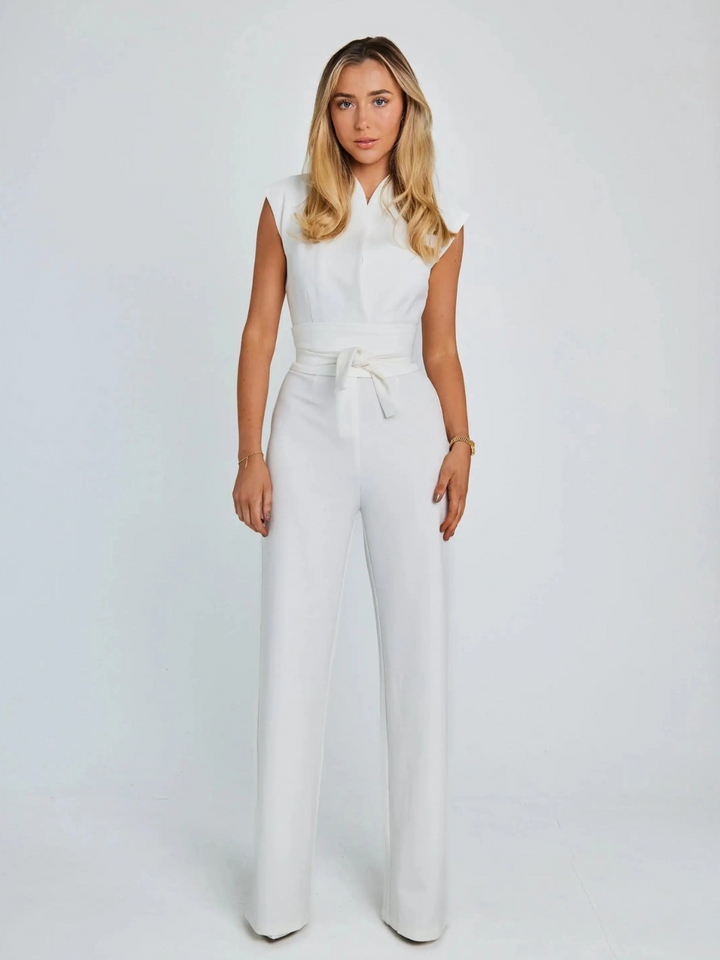 Adelina | Belted Wide-Leg Workwear Jumpsuit