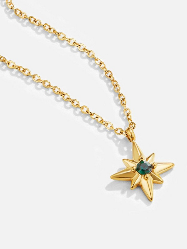 Emerald Star Charm Necklace