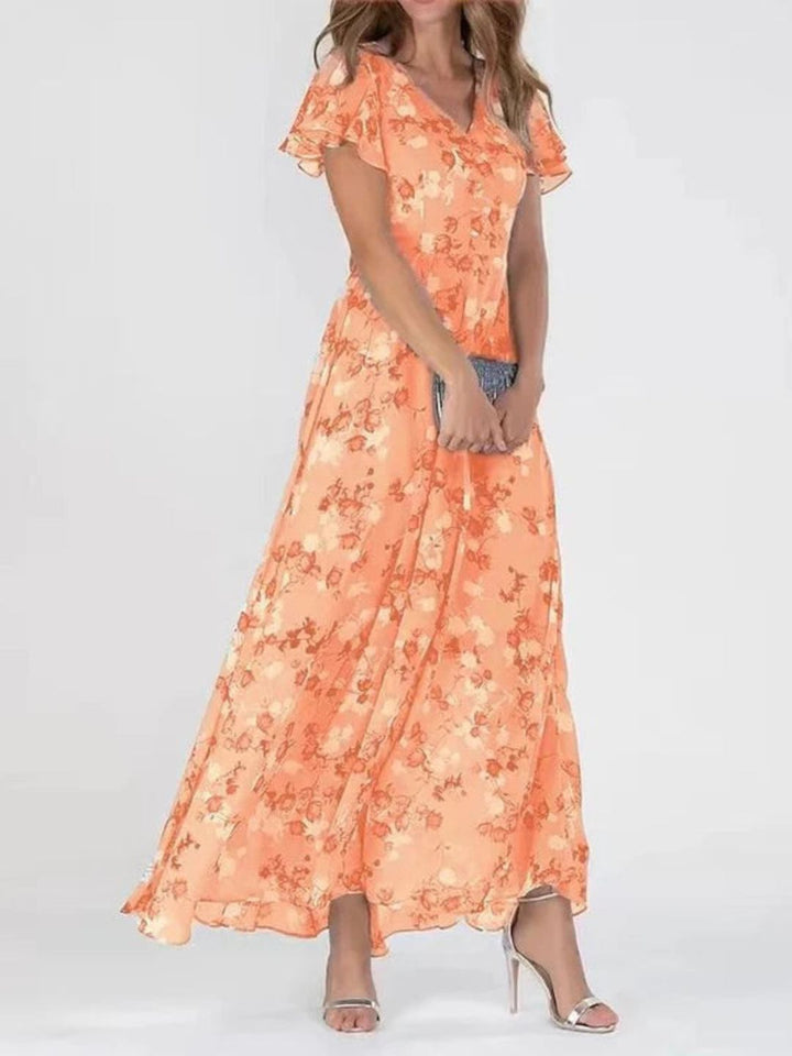 Vivi | Vintage Floral Chiffon Maxi Dress