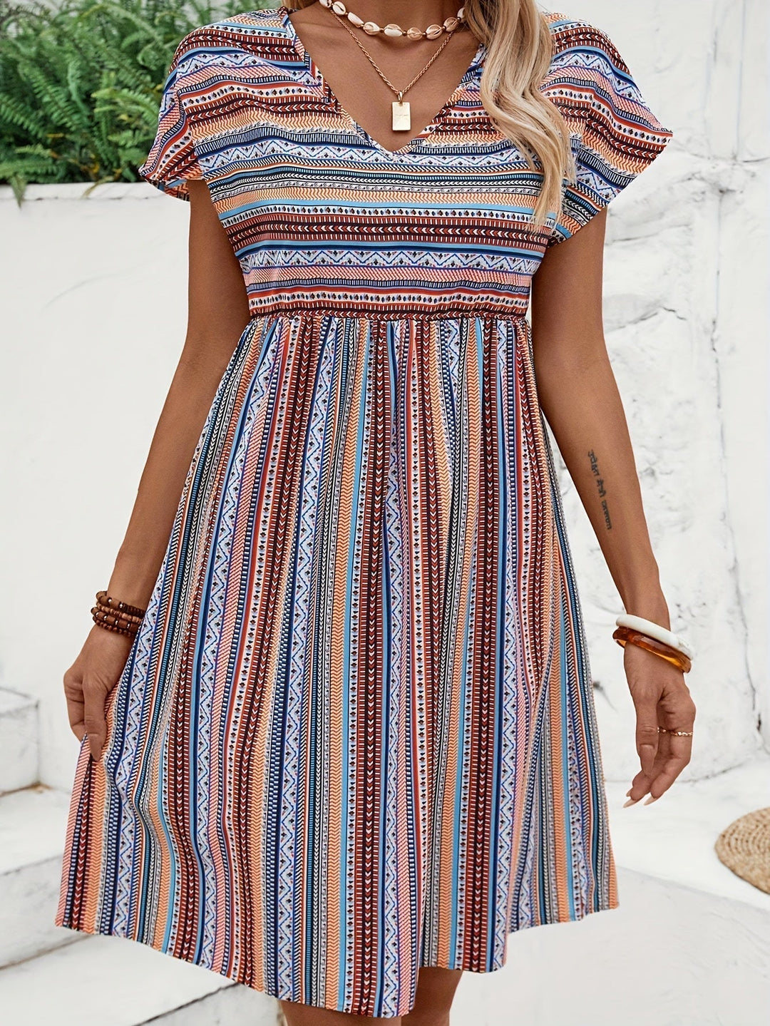 Harriet | Casual Boho Stripe Dress