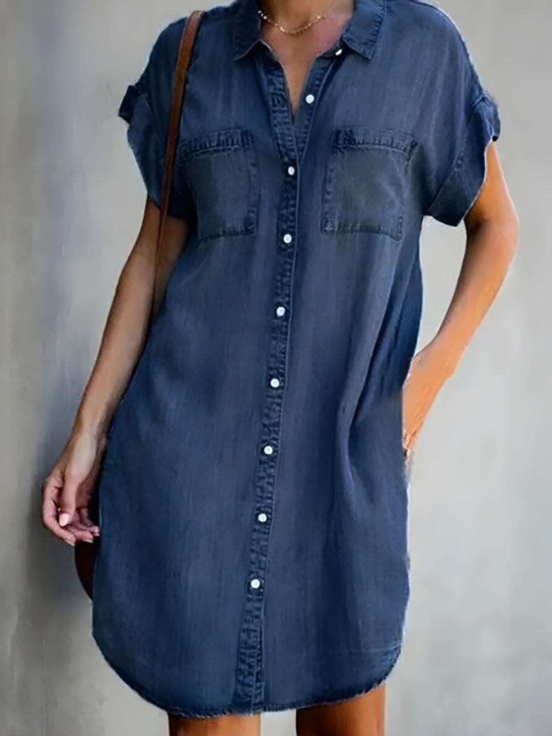 Samantha | Buttoned Denim Midi Dress