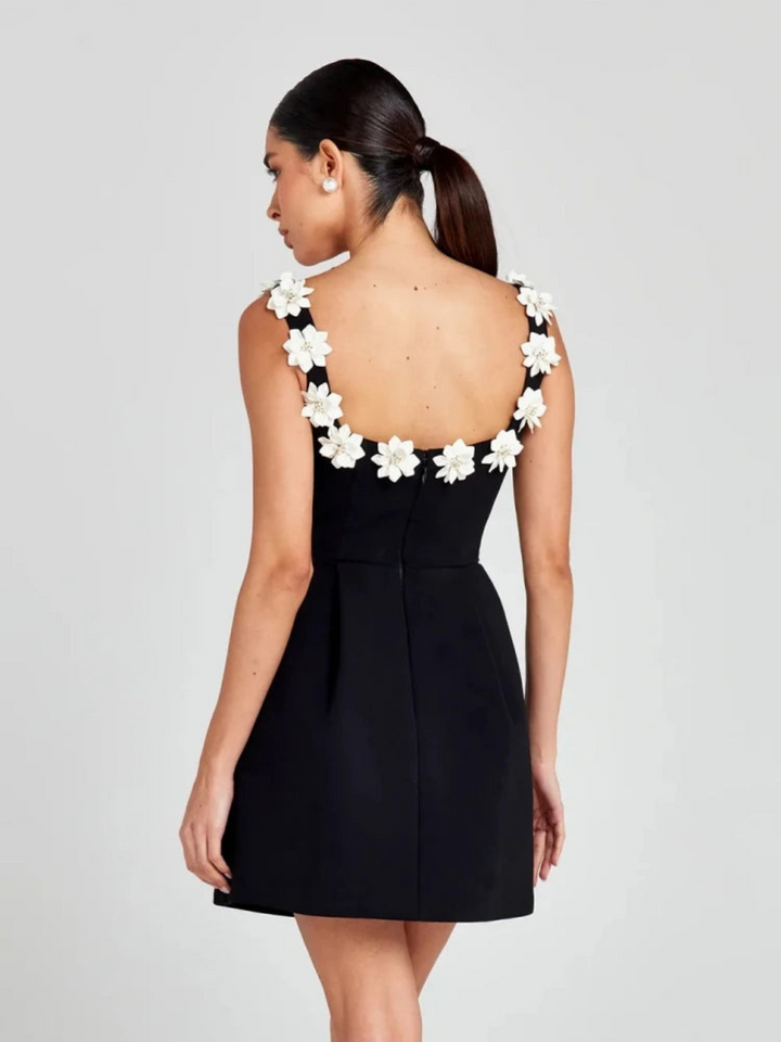 Selena | Floral Appliqué A-Line Dress