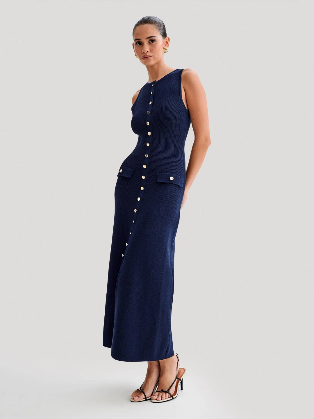 Elisabetta | Elegant Buttoned Knit Dress