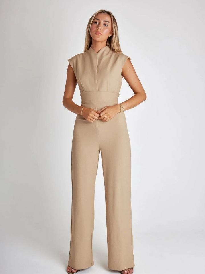 Adelina | Belted Wide-Leg Workwear Jumpsuit