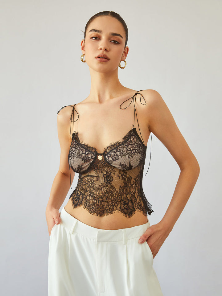 Elise | Lace Elegance Crop Top