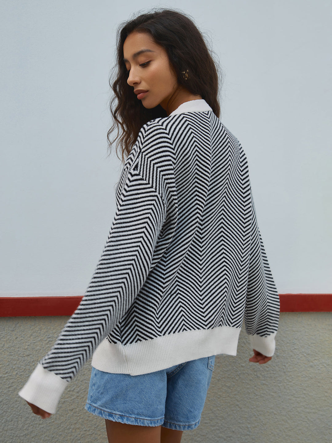 Rey | Everyday Elegance Herringbone Cardigan