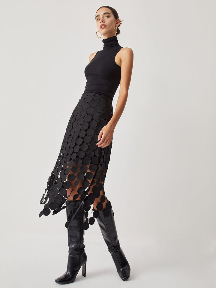 Vibe | Laser-Cut Double-Layer Chic Skirt