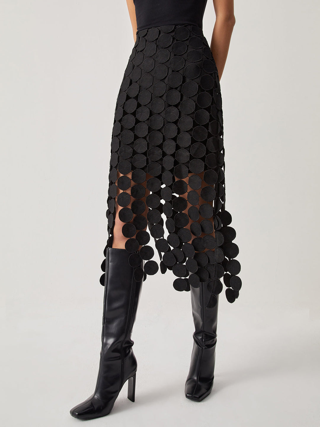 Vibe | Laser-Cut Double-Layer Chic Skirt