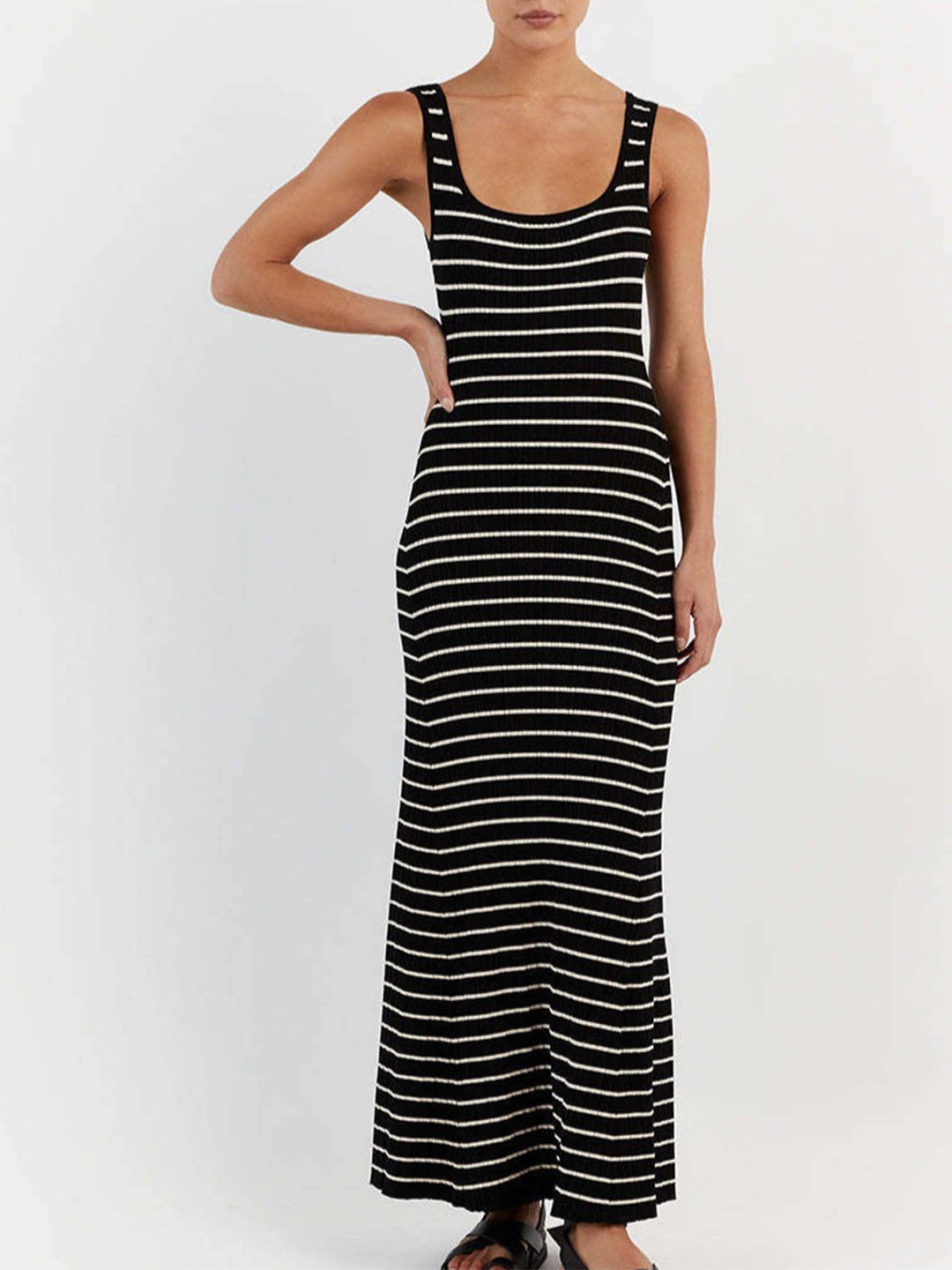 Sofia | Timeless Striped Knit Long Dress