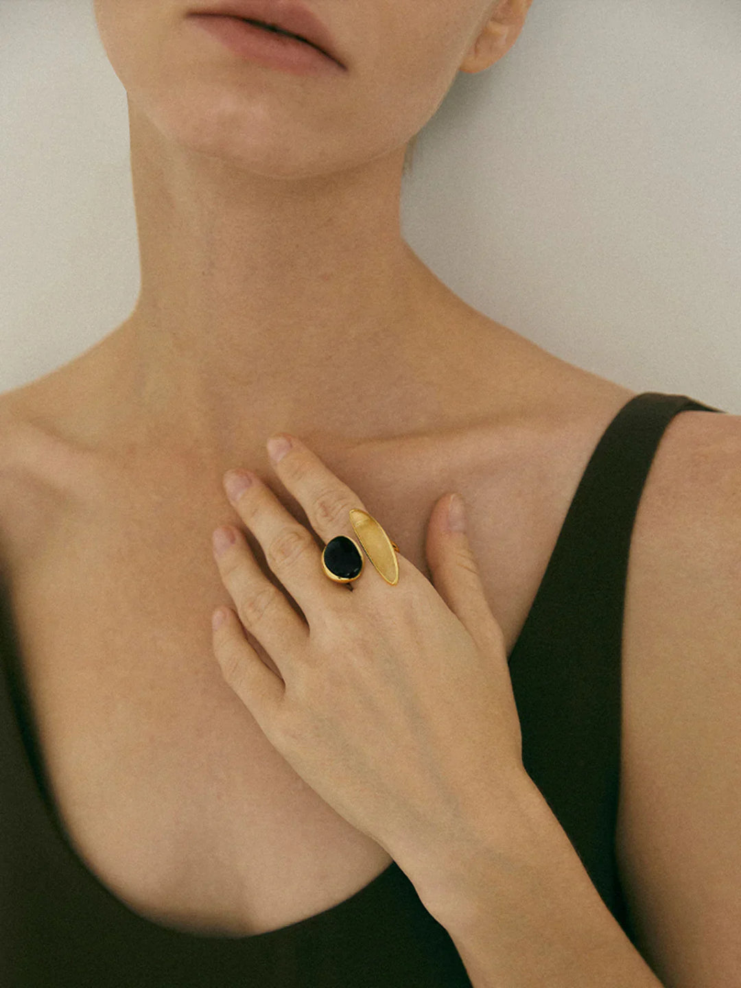 Golden Shimmer Onyx Ring