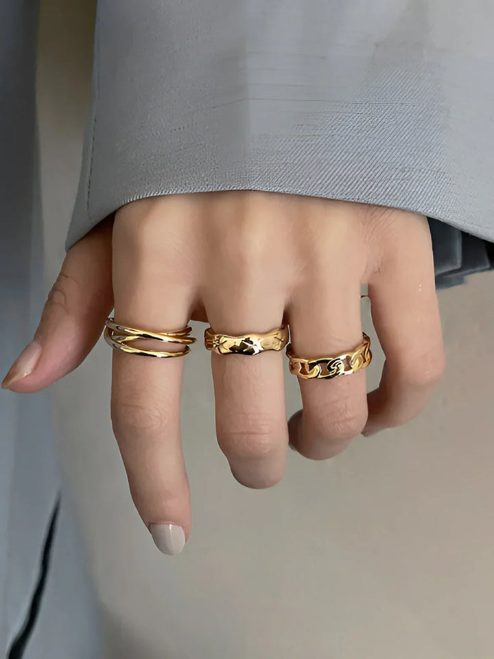 Willow Twist Trio Ring Set