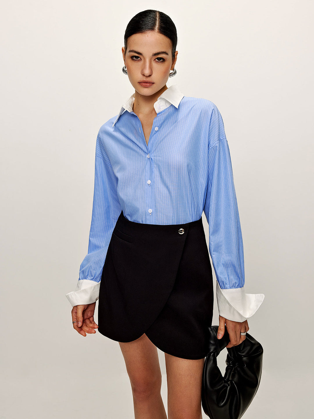 Isabelle | Elegant Pinstripe Lapel Shirt