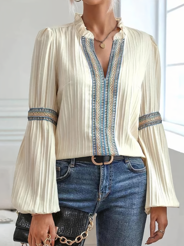 Amelia | Boho Lantern Sleeve Blouse