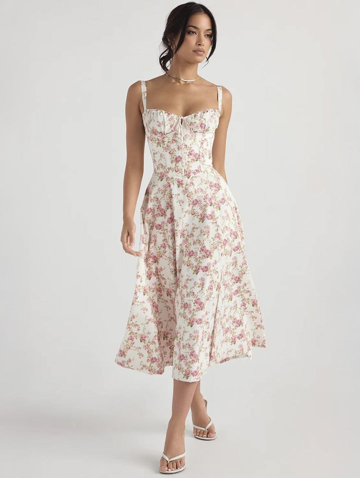 Rose | Floral Elegance Midi Dress