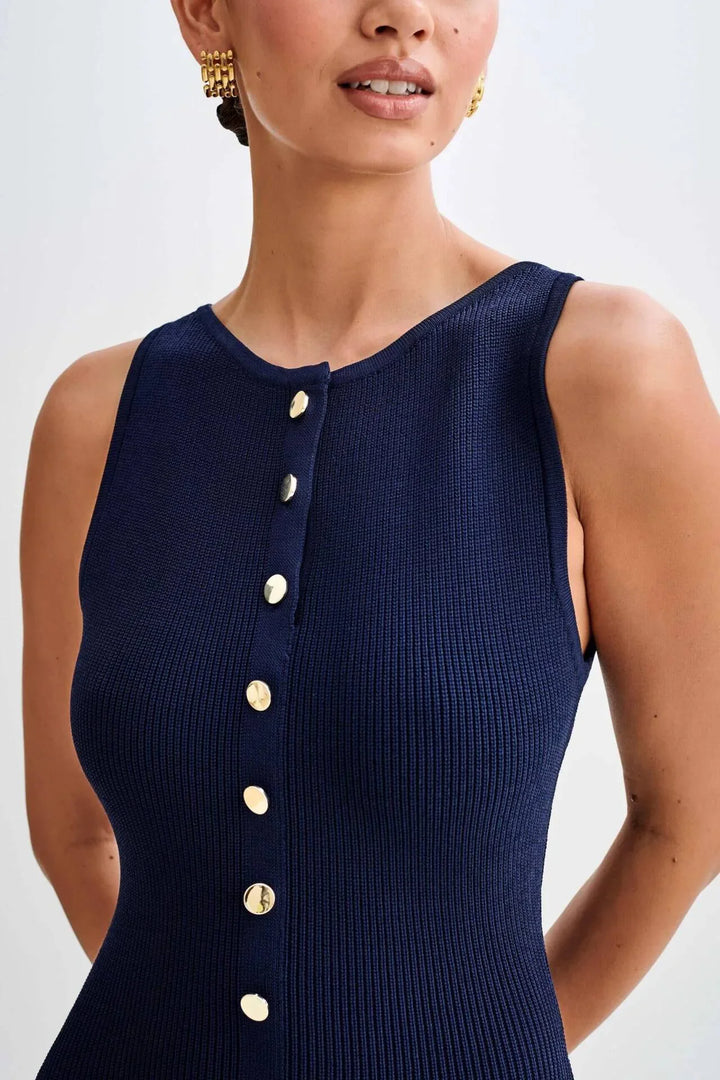 Elisabetta | Elegant Buttoned Knit Dress