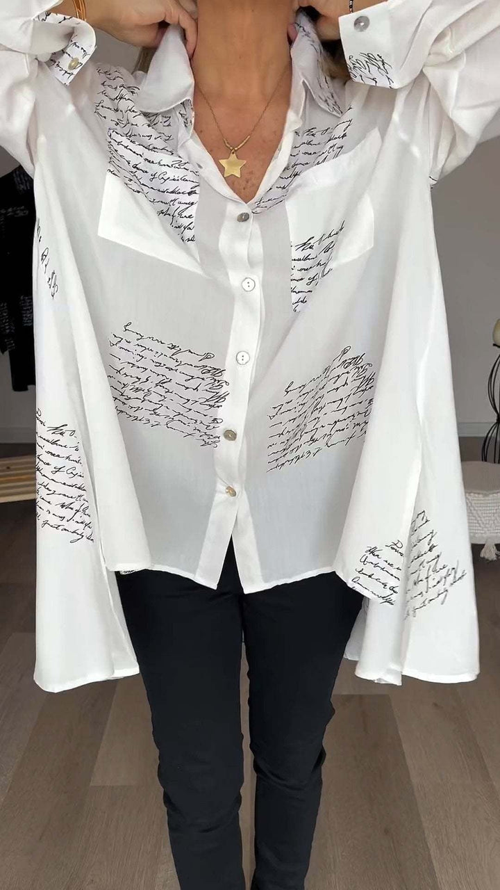 Yana | Unique Hand-Scripted Button-Up Shirt