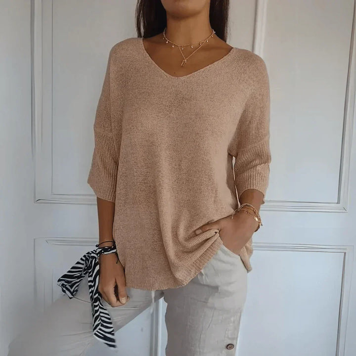 Sadie | Lightweight Knitted V-Neck Sweater