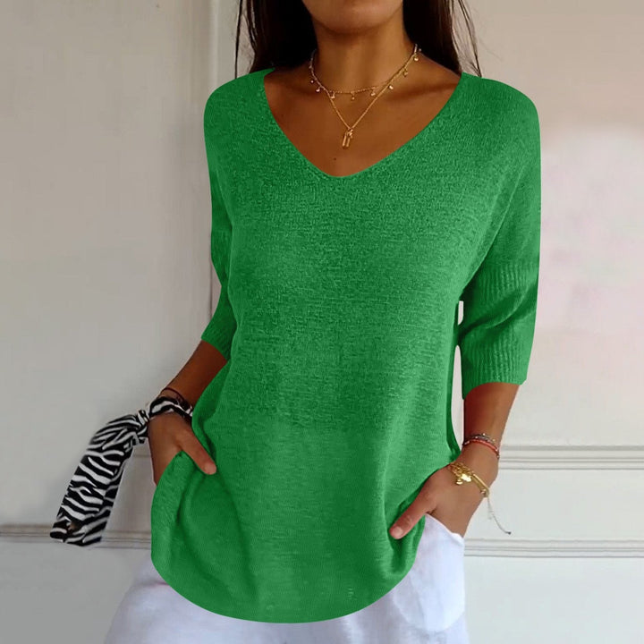 Sadie | Lightweight Knitted V-Neck Sweater