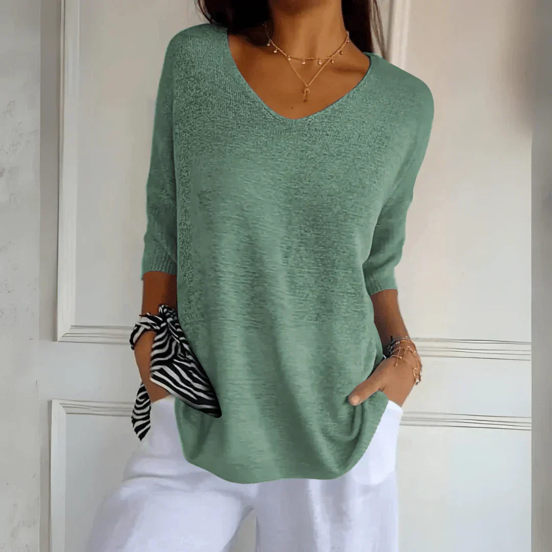 Sadie | Lightweight Knitted V-Neck Sweater