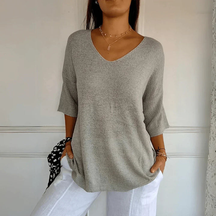 Sadie | Lightweight Knitted V-Neck Sweater