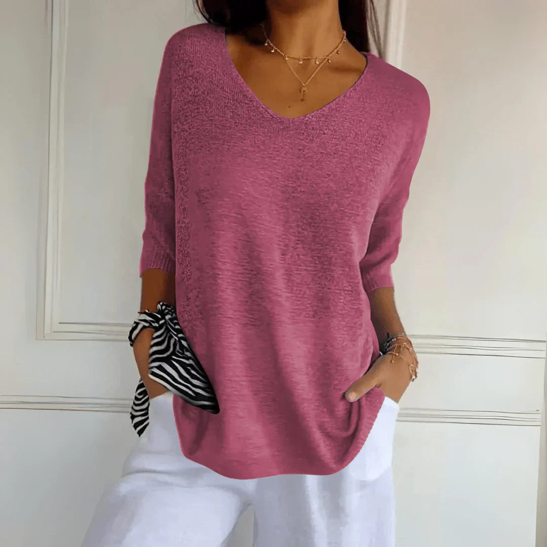 Sadie | Lightweight Knitted V-Neck Sweater