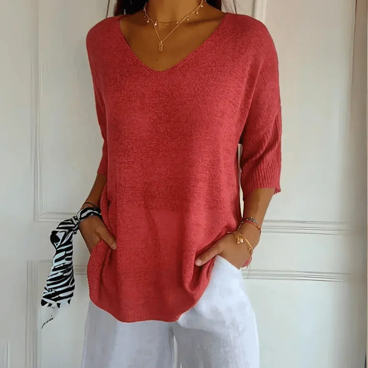 Sadie | Lightweight Knitted V-Neck Sweater