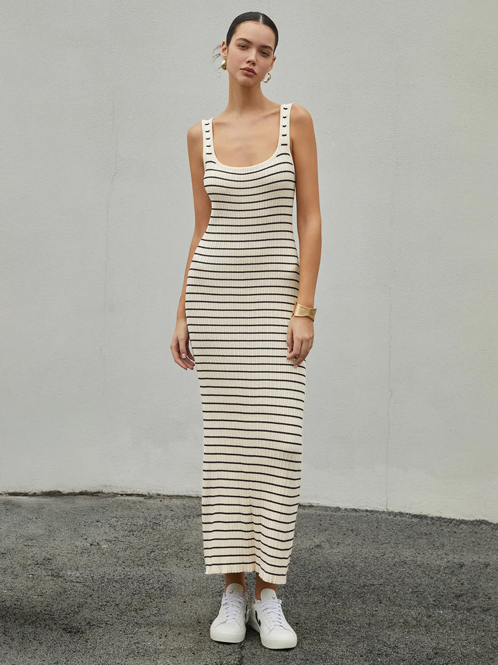 Sofia | Timeless Striped Knit Long Dress